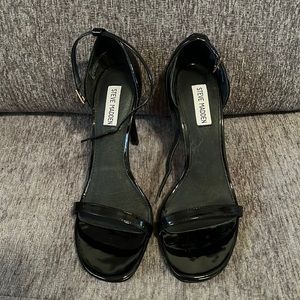 Steve Madden black patent single strap high heels